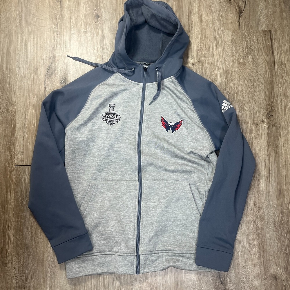 Adidas Team Issued 2018 Stanley Cup Washington Capitals Hooded Sweatshirt M